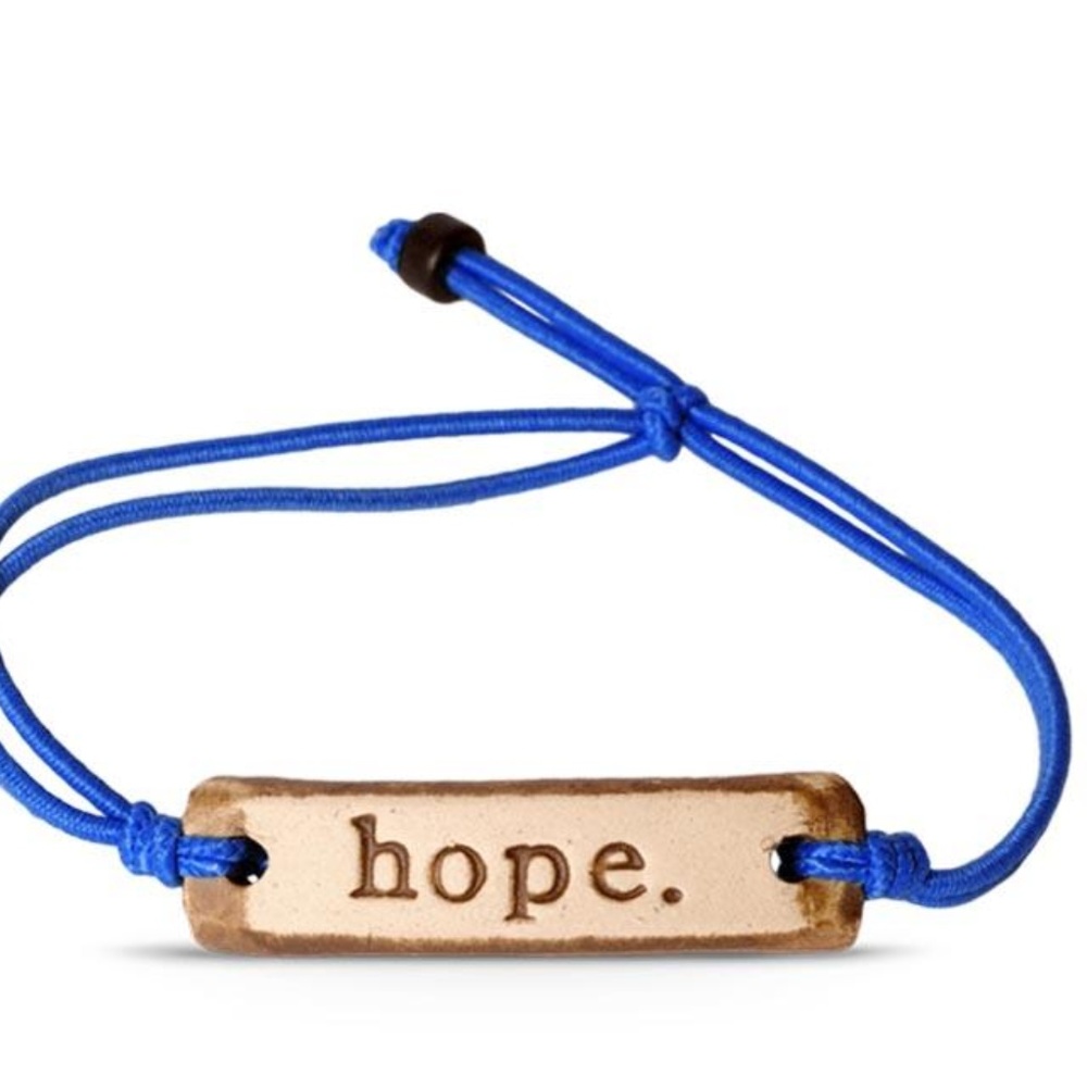 clay HOPE blue stretch bracelet